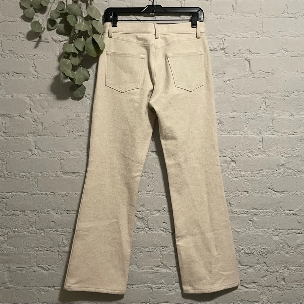 Cream Canvas Straight Leg Pants
